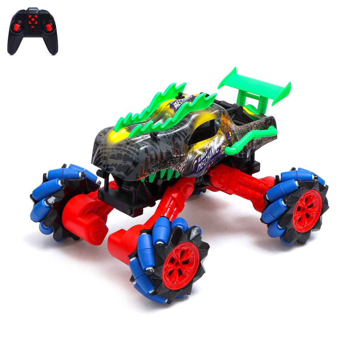 

Джип радиоуправляемый dino, 4wd полный привод, движение во всех направлениях, работает от аккумулятора, зелёный, Зеленый