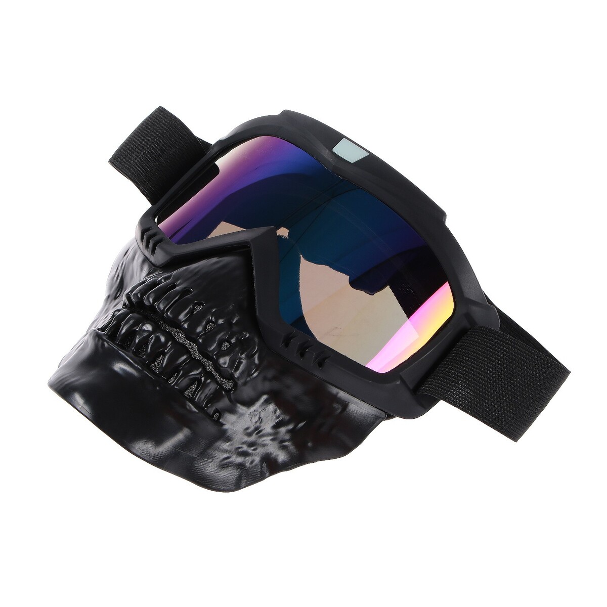 Очки-маска для езды на мототехнике, разборные, визор хамелеон, цвет черный очки маска для езды на мототехнике разборные стекло оранжевый хром