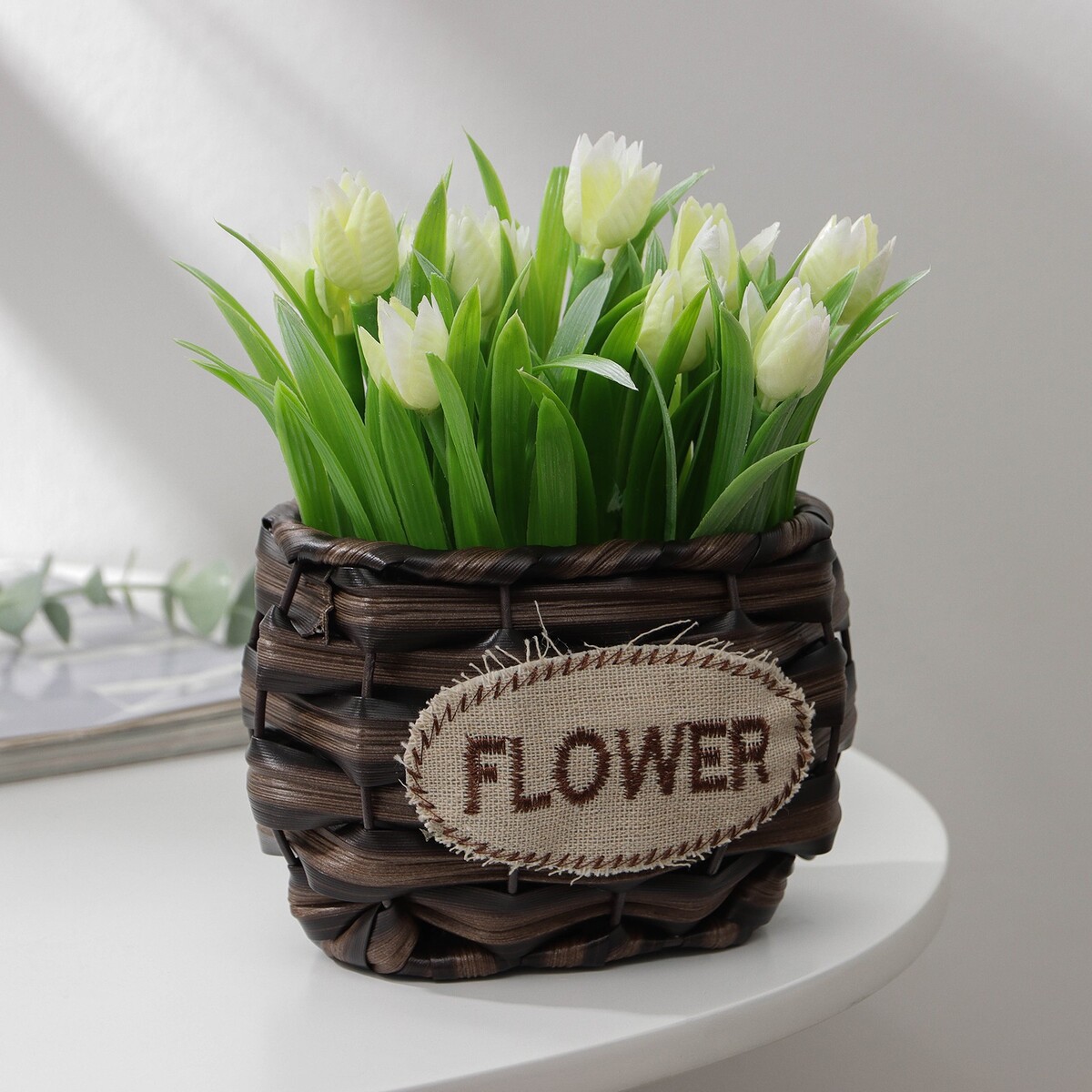 

Кашпо для цветов плетеное доляна flower, 13×9,5×9 см, цвет темно-коричневый