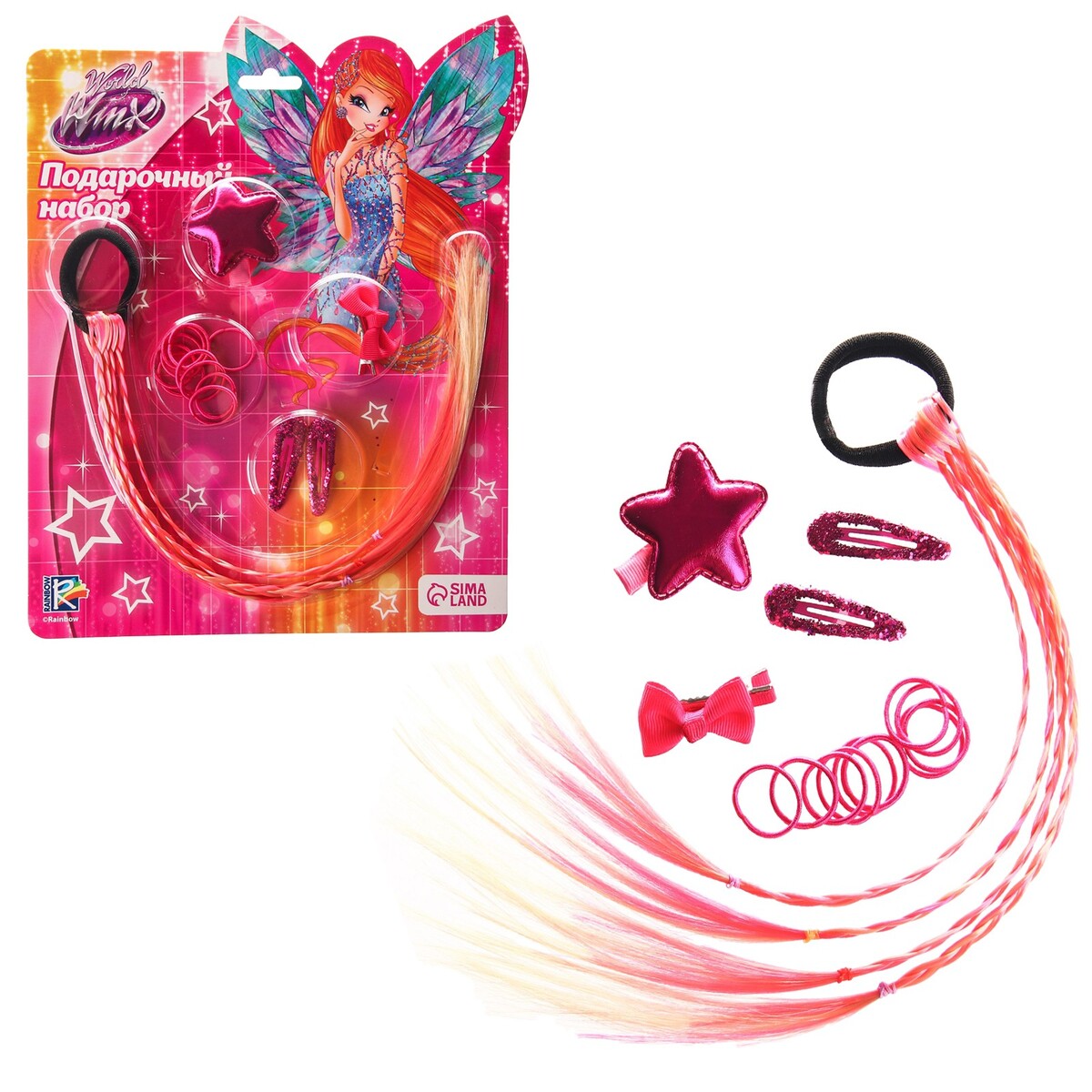 Подарочный набор аксессуаров для волос, розовый эпилятор ластик женский для удаления волос розовый