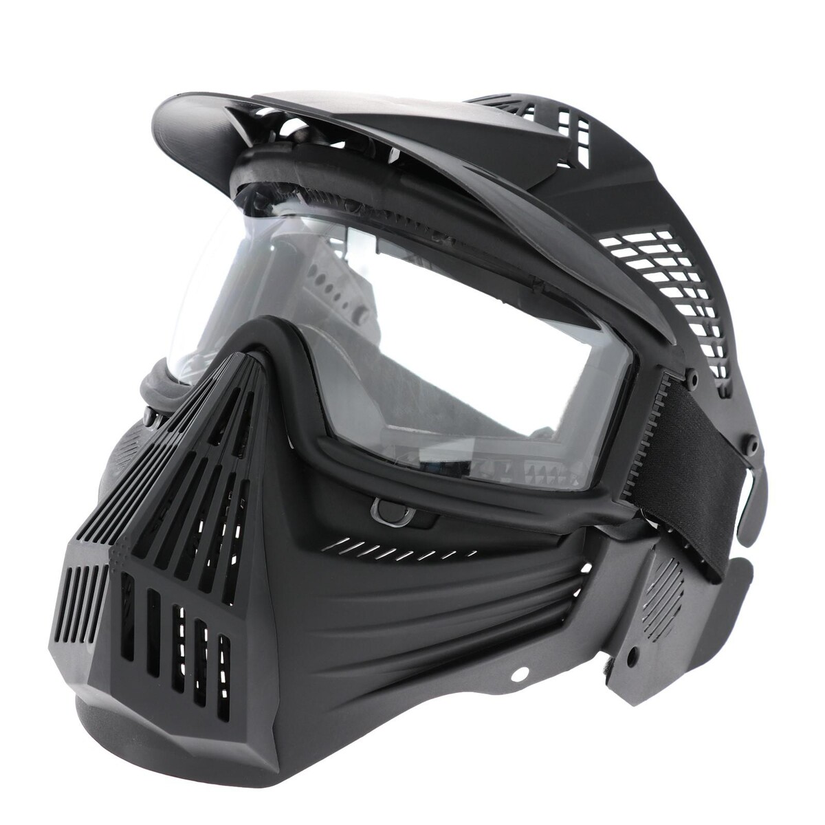 Очки-маска для езды на мототехнике, разборные, визор прозрачный, козырек, цвет черный очки маска для езды на мототехнике разборные визор прозрачный