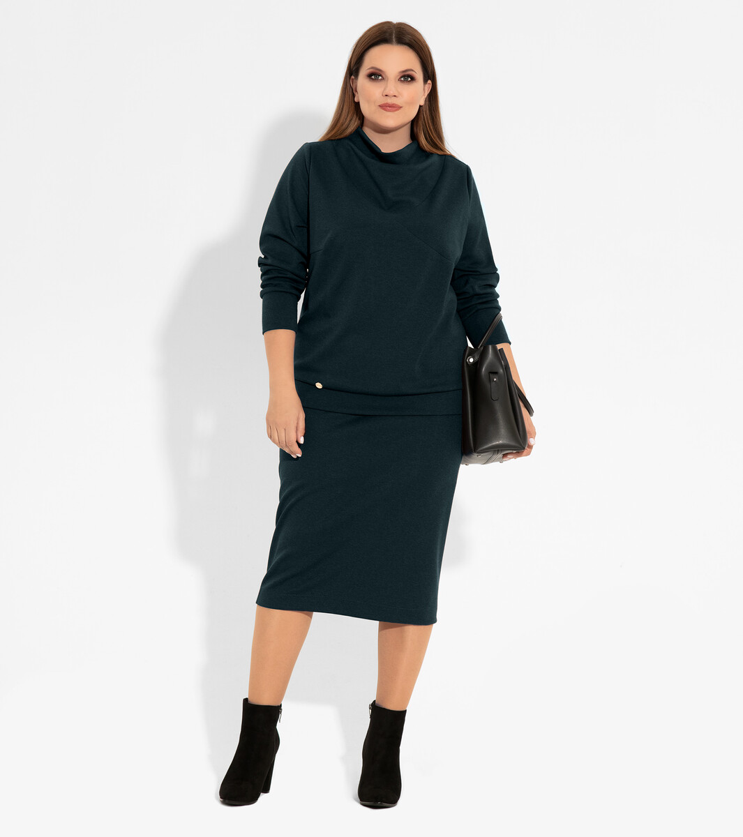 Комплект женский (джемпер, юбка) PANDA, размер 56, цвет темно-зеленый 01121928 - фото 1