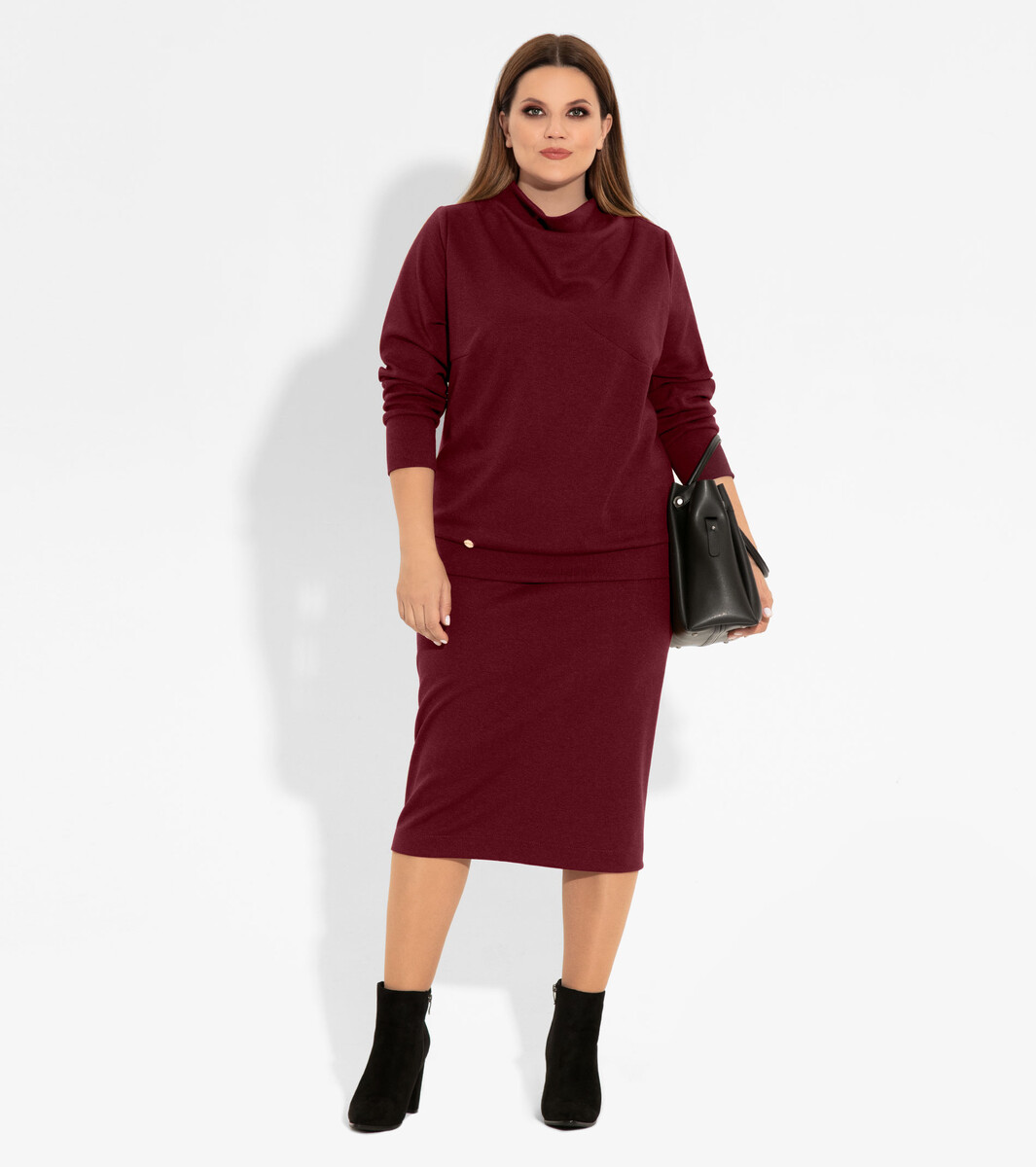 Комплект женский (джемпер, юбка) PANDA, размер 54, цвет бордовый 01121931 - фото 1