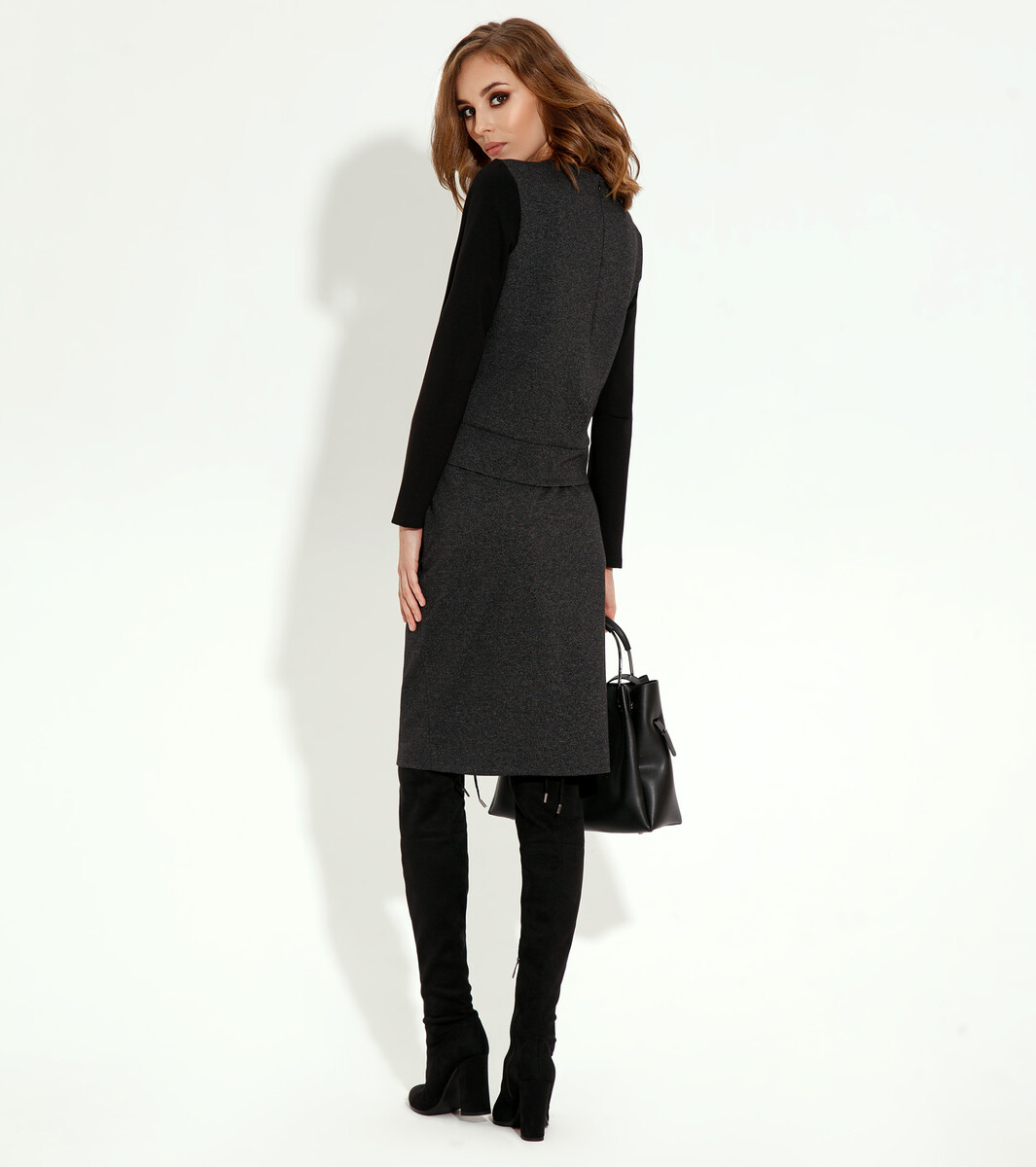Комплект женский (джемпер, юбка) PANDA, размер 42, цвет темно-серый 01122063 - фото 2