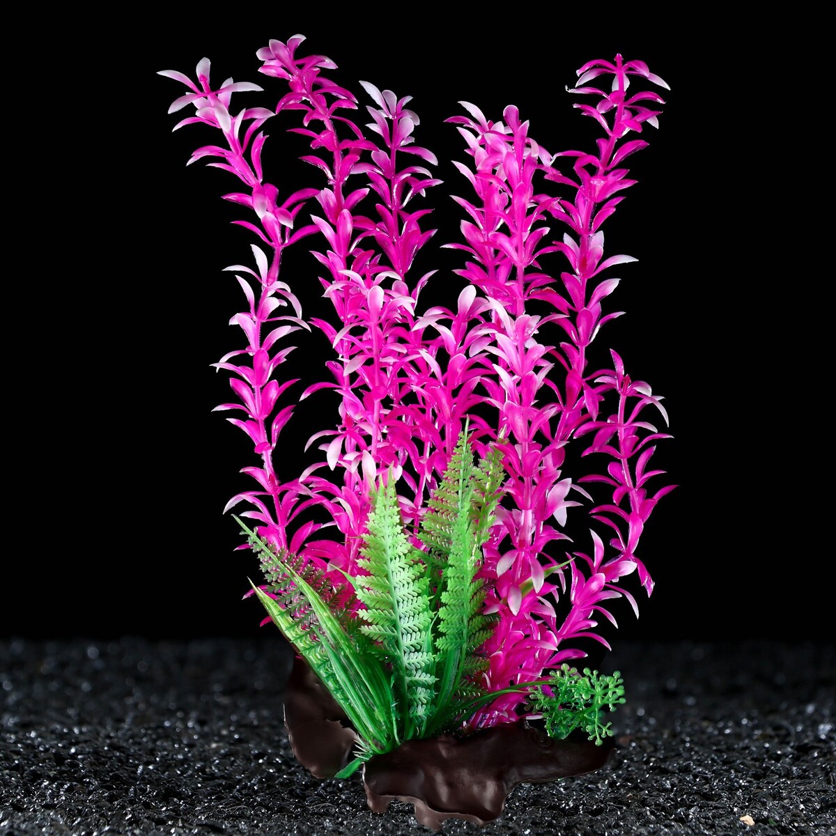Растение искусственное аквариумное на платформе в виде коряги, 30 см, розовое растение искусственное аквариумное 12 5 х 10 х 14 см