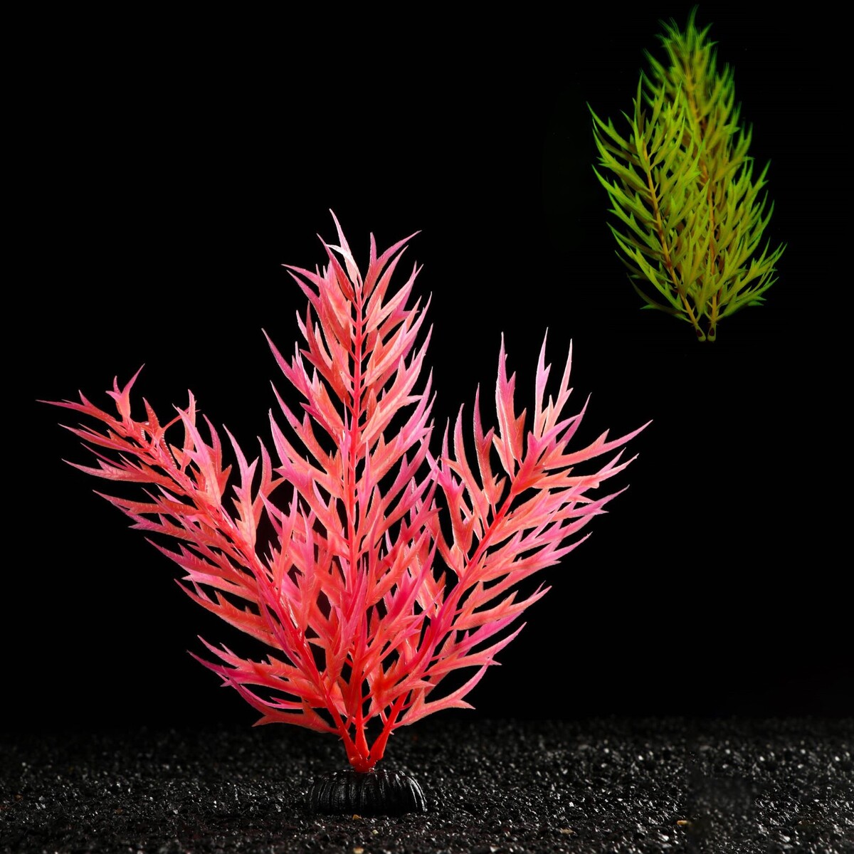 Растение искусственное аквариумное, светящееся, 20 см, красное растение искусственное аквариумное светящееся 9 см красное
