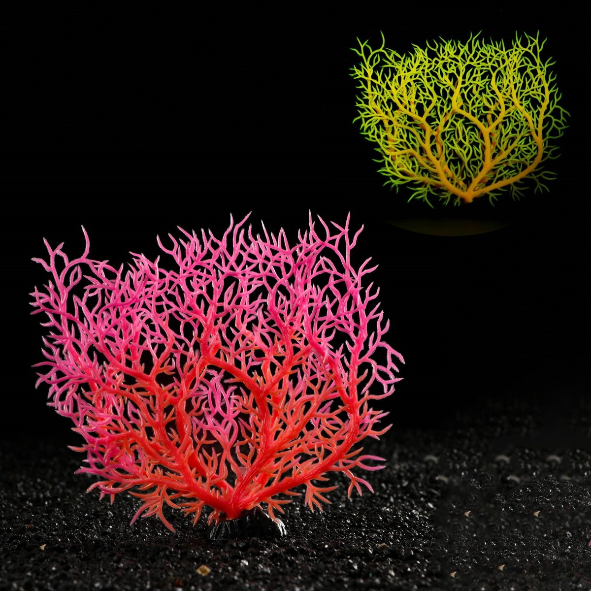 Растение искусственное аквариумное, светящееся, 15 см, красное растение искусственное аквариумное светящееся 20 см красное