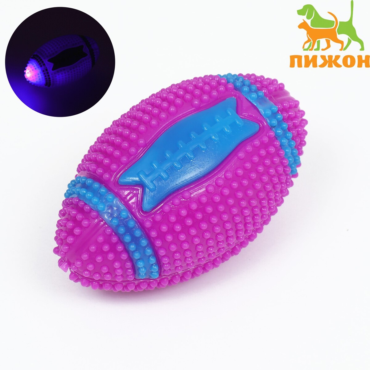 Мяч для собак светящийся с пищалкой декор для интерьера 300 шт светящийся 13 х 17 мм розовый