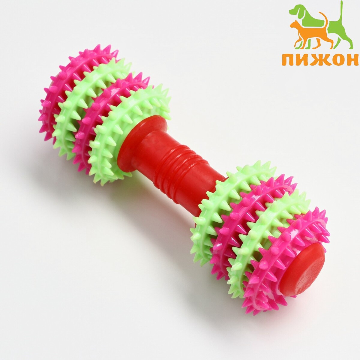 Игрушка жевательная 15,5 х 5,5 см, красная/розовая/зеленая игрушка тренировочная канатная до 30 см 70 г белая зеленая красная