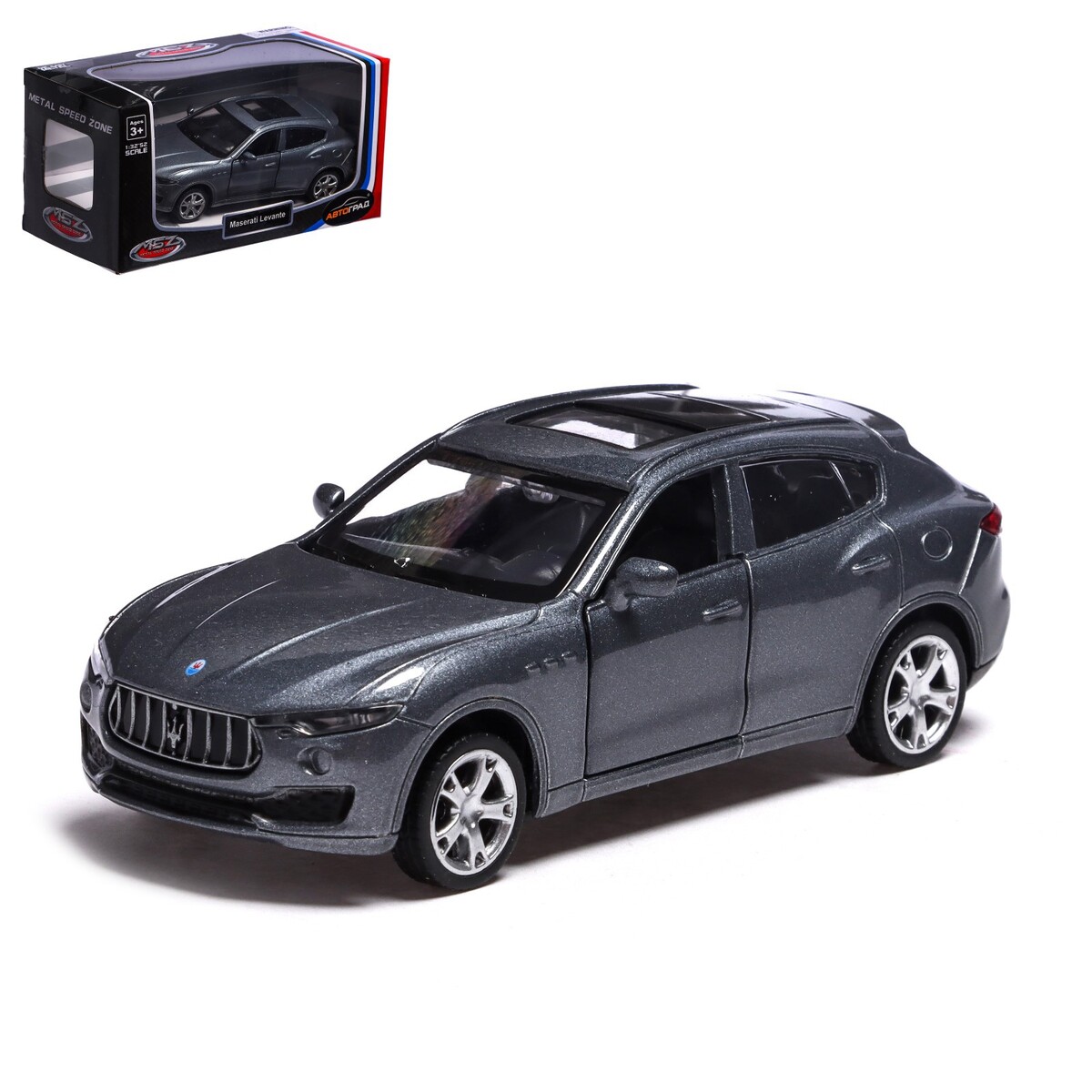 Машина металлическая maserati levante, 1:43, инерция, открываются двери,  цвет серый Автоград 01123925: купить за 410 руб в интернет магазине с  бесплатной доставкой