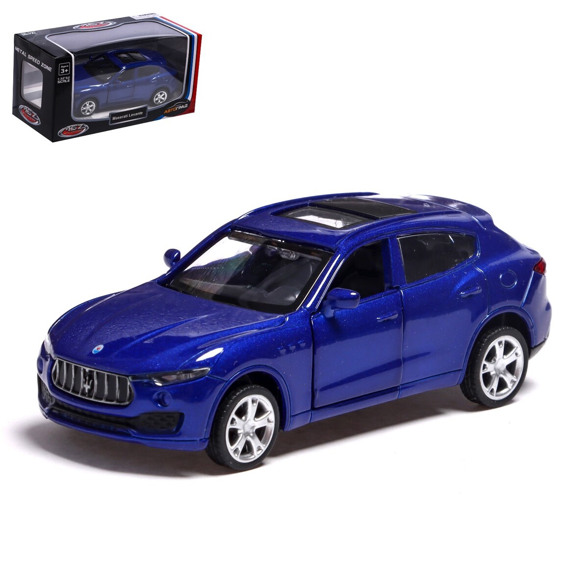

Машина металлическая maserati levante, 1:43, инерция, открываются двери, цвет синий