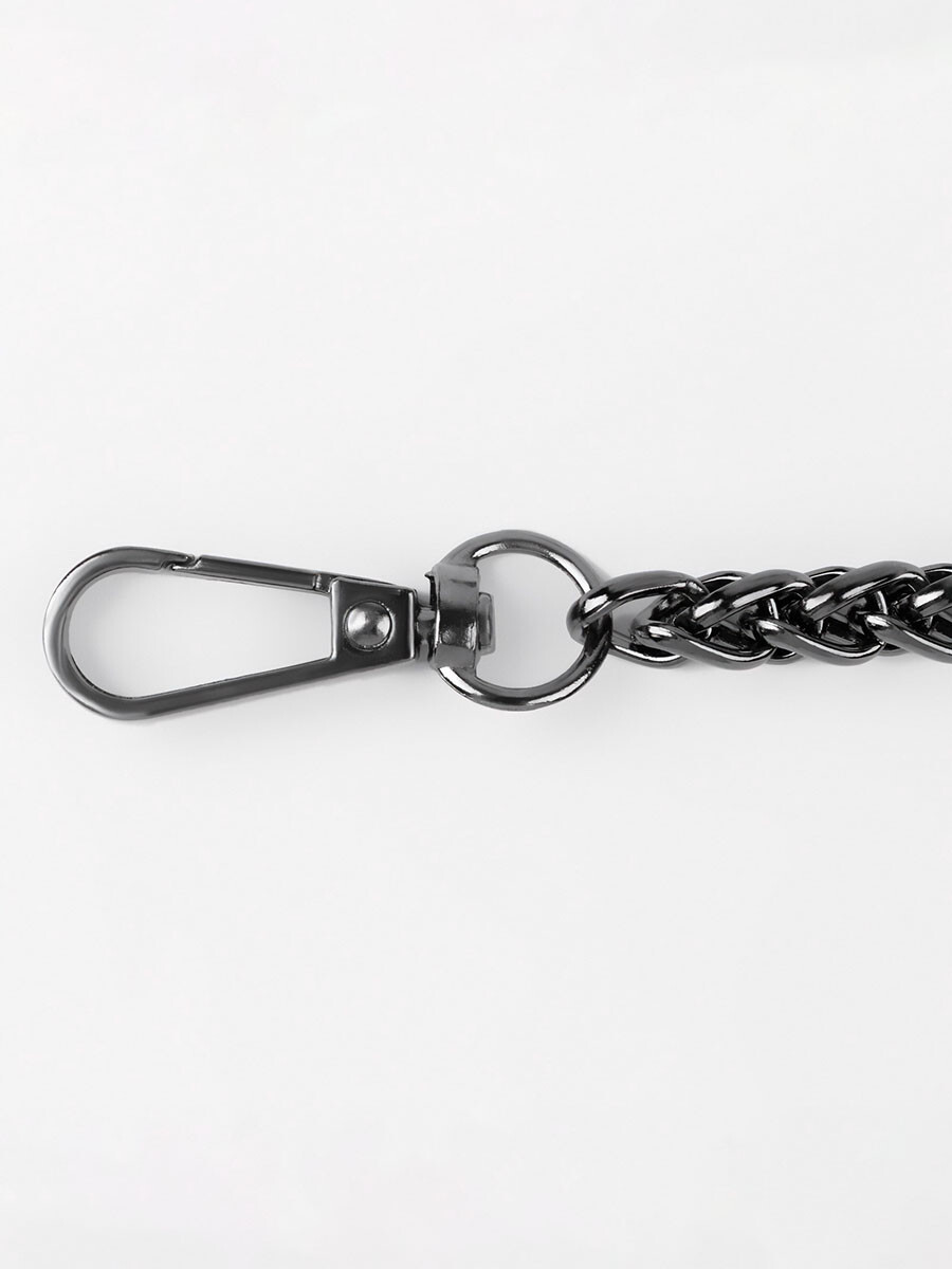 

Цепочка для сумки, с карабинами, железная, 7×7 мм, 120 см, цвет черный никель