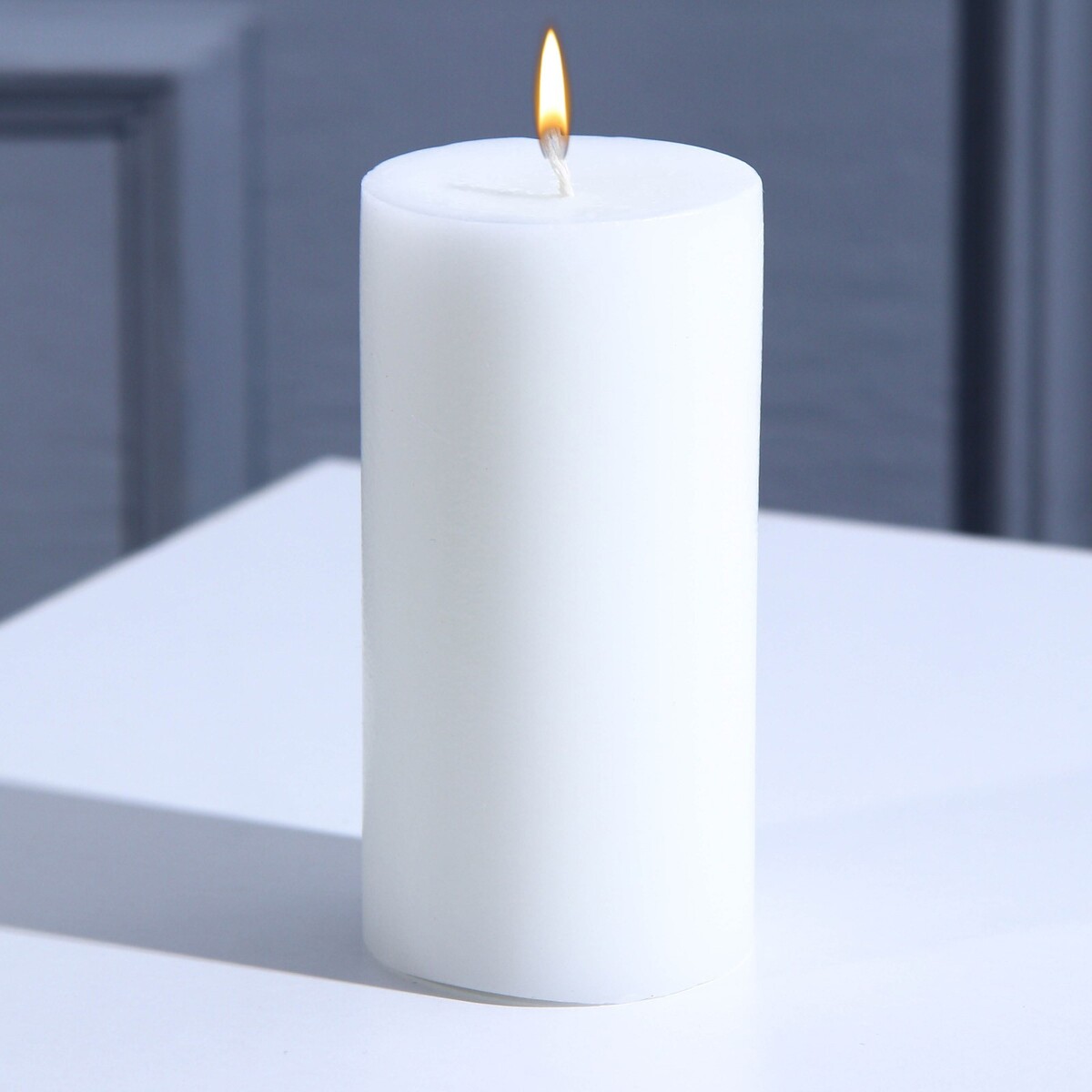 Свеча интерьерная свеча столбик 12х5 6 см белая