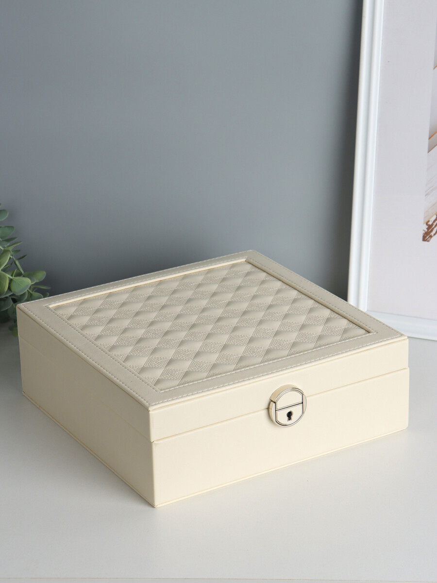 

Шкатулка для часов 2 отделения и украшений, Белый