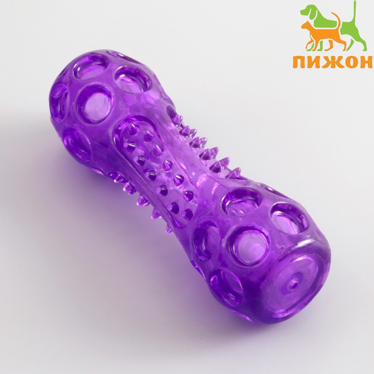 Игрушка-палка из термопластичной резины с утопленной пищалкой, фиолетовая гимнастическая палка live pro weighted bar lp8145 5