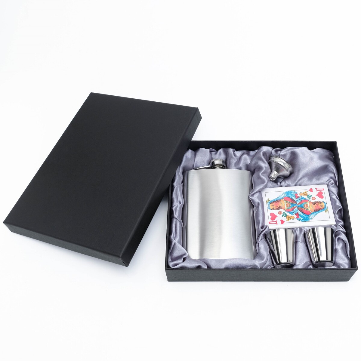 Подарочный набор 5 в 1: фляжка 240 мл, 2 рюмки, воронка, колода карт воронка вставная gefu versare