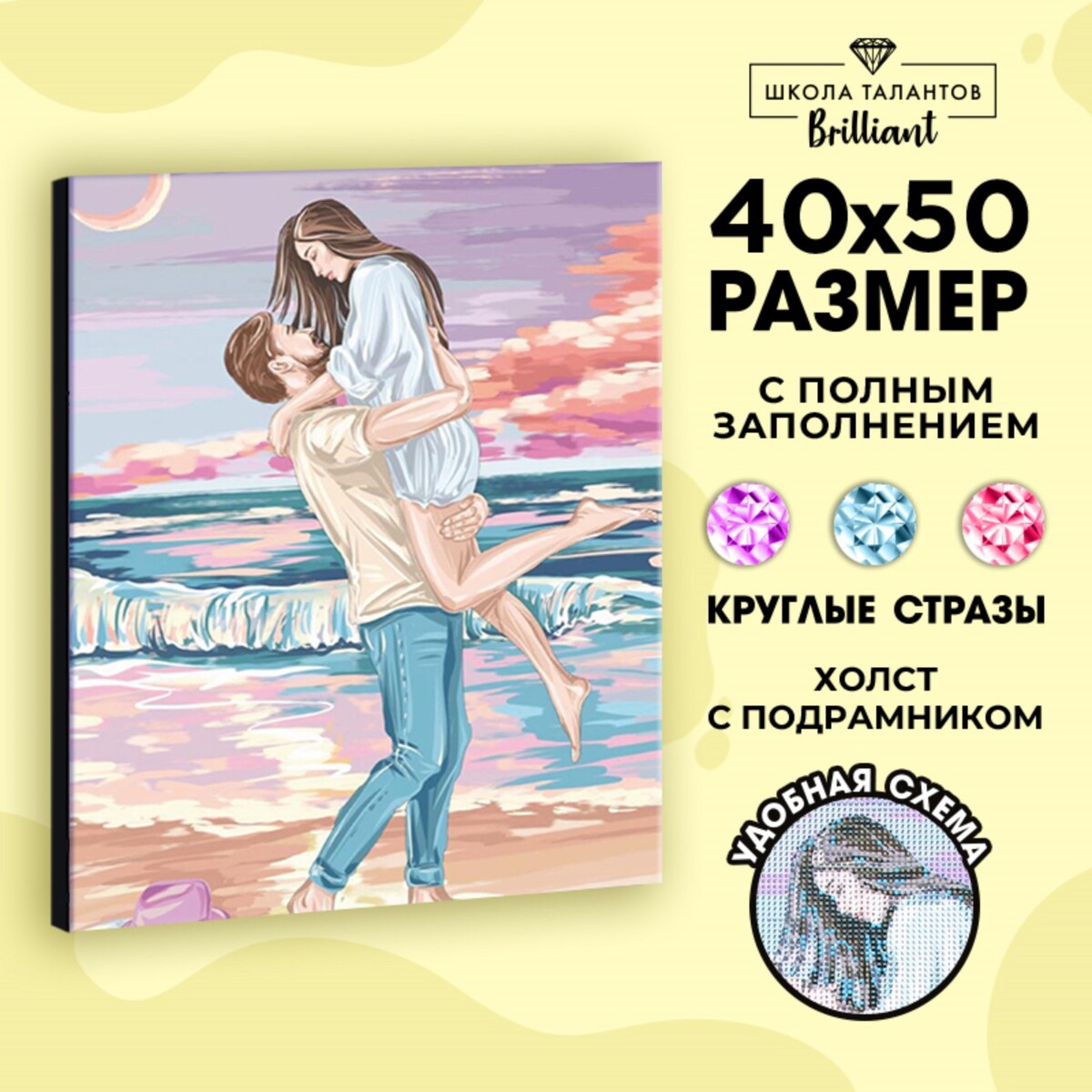 Алмазная мозаика на подрамнике с полным заполнением