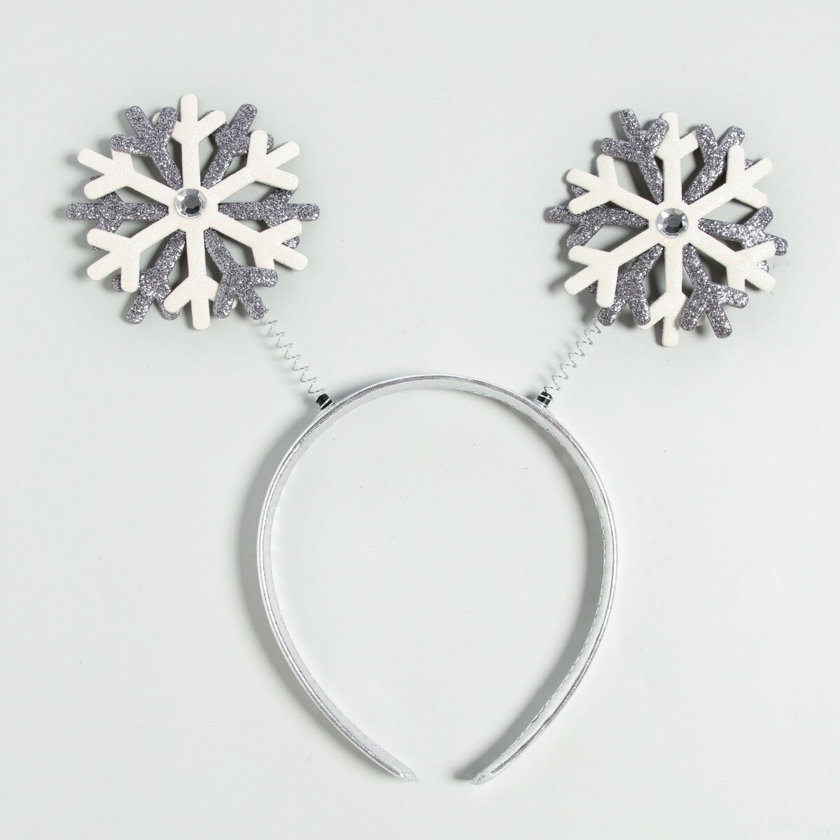

Ободок новогодний карнавальный, Белый;серебристый
