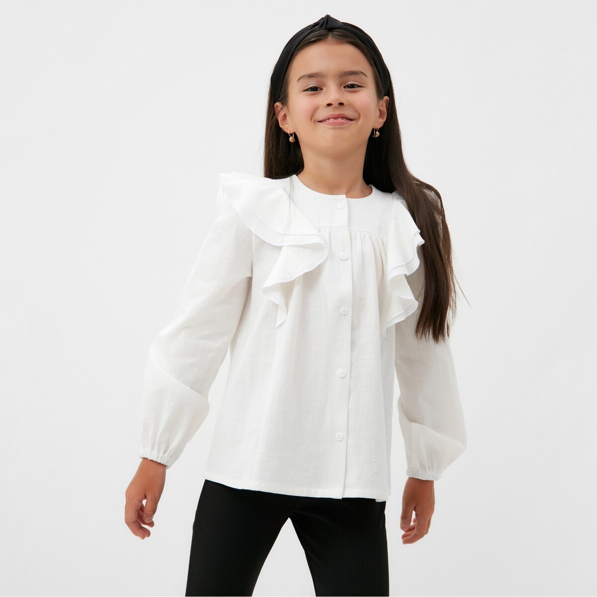 Рубашка KAFTAN, размер рост 146 см, цвет белый 01136991 - фото 5