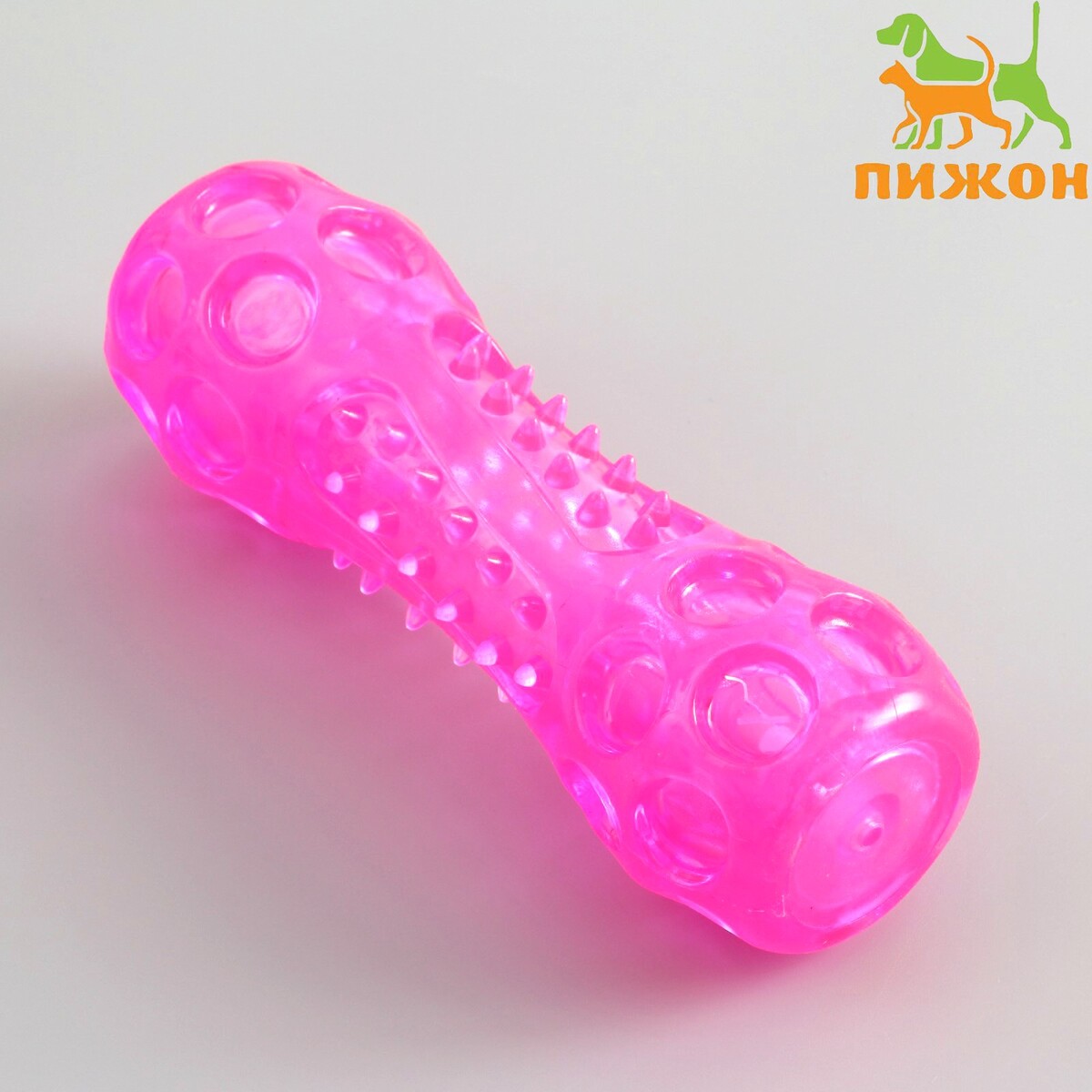 Игрушка-палка из термопластичной резины с утопленной пищалкой, розовая гимнастическая палка skyfit sf gs