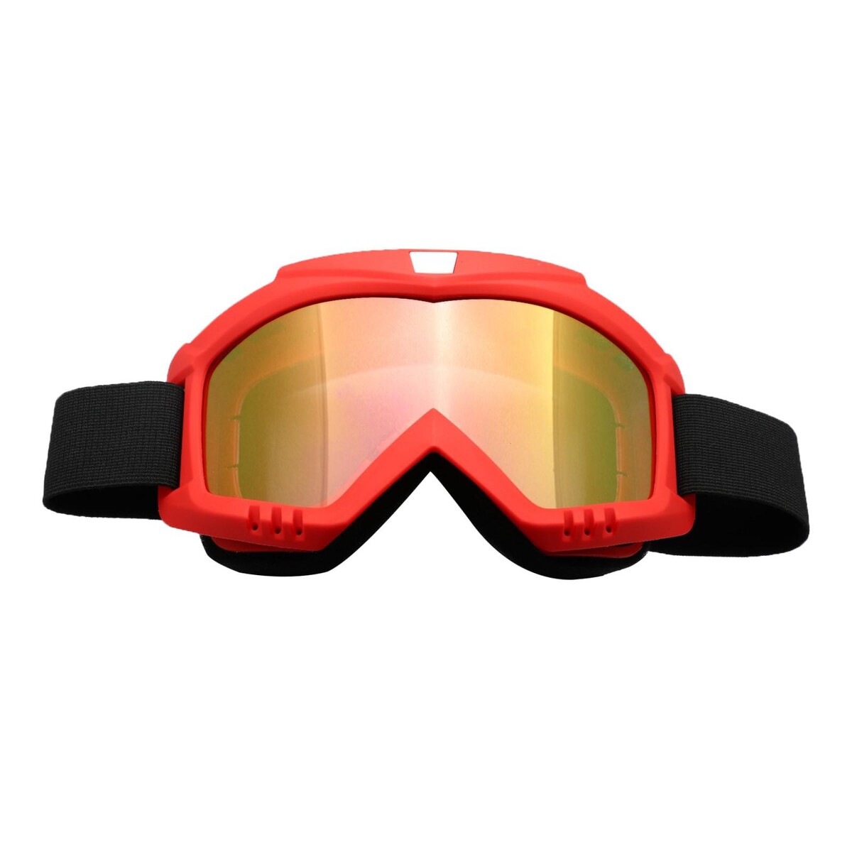 Очки-маска для езды на мототехнике, стекло золотой хром, цвет красный, ом-13 очки маска для езды на мототехнике разборные стекло оранжевый хром