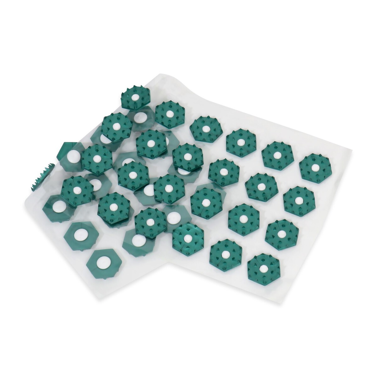 фото Ипликатор-коврик, основа пвх, 40 модулей, 14 × 32 см, цвет прозрачный/зеленый onlitop