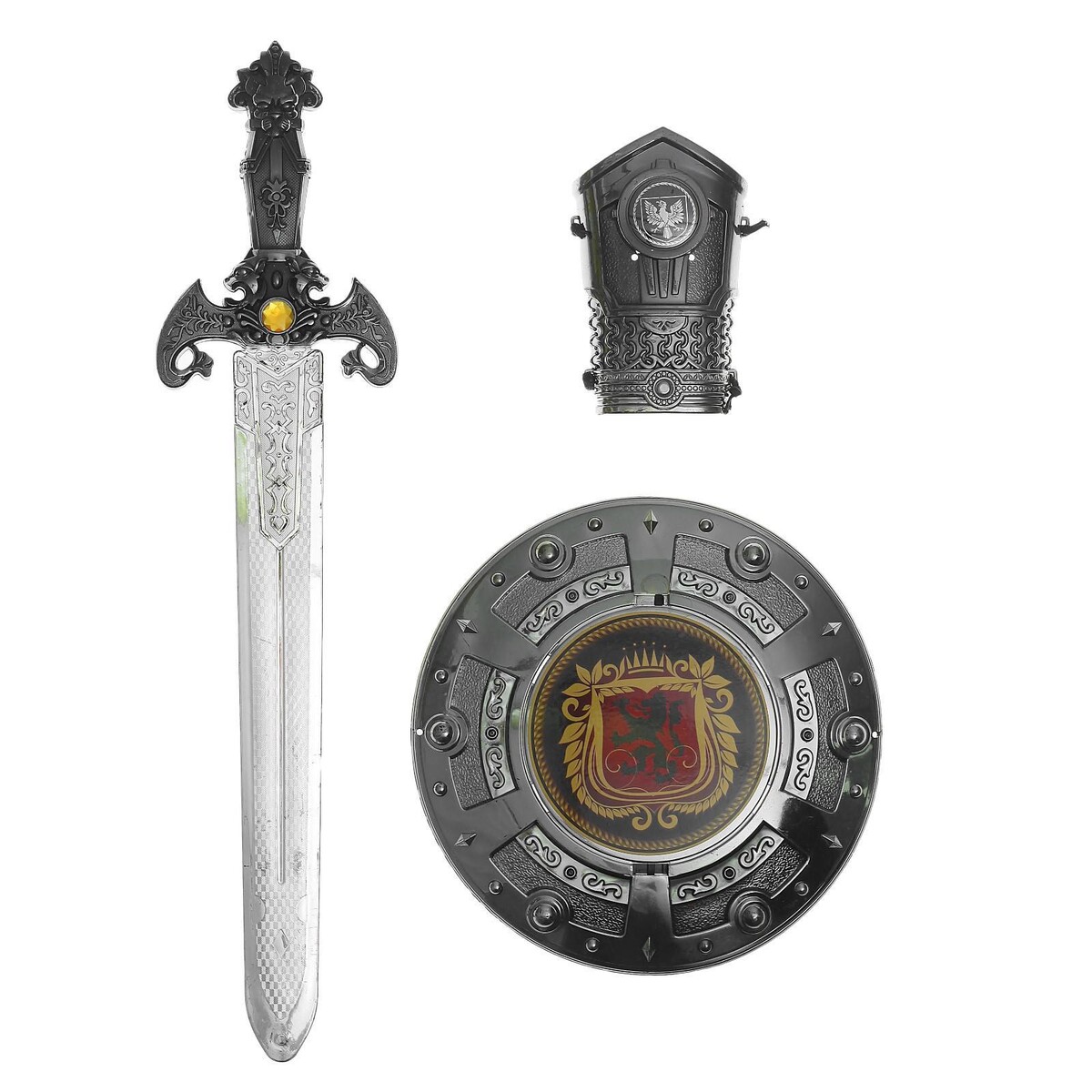 Набор богатыря: защита, меч, нарукавник три богатыря добрыня никитич и змей горыныч