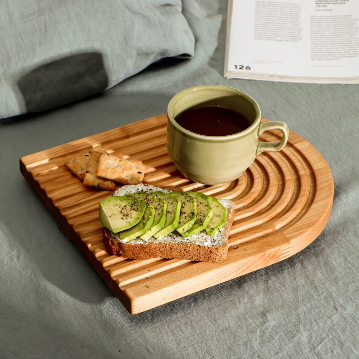 Доска разделочная для подачи и сервировки adelica, 25×22×1,8 см, береза тарелка деревянная adelica