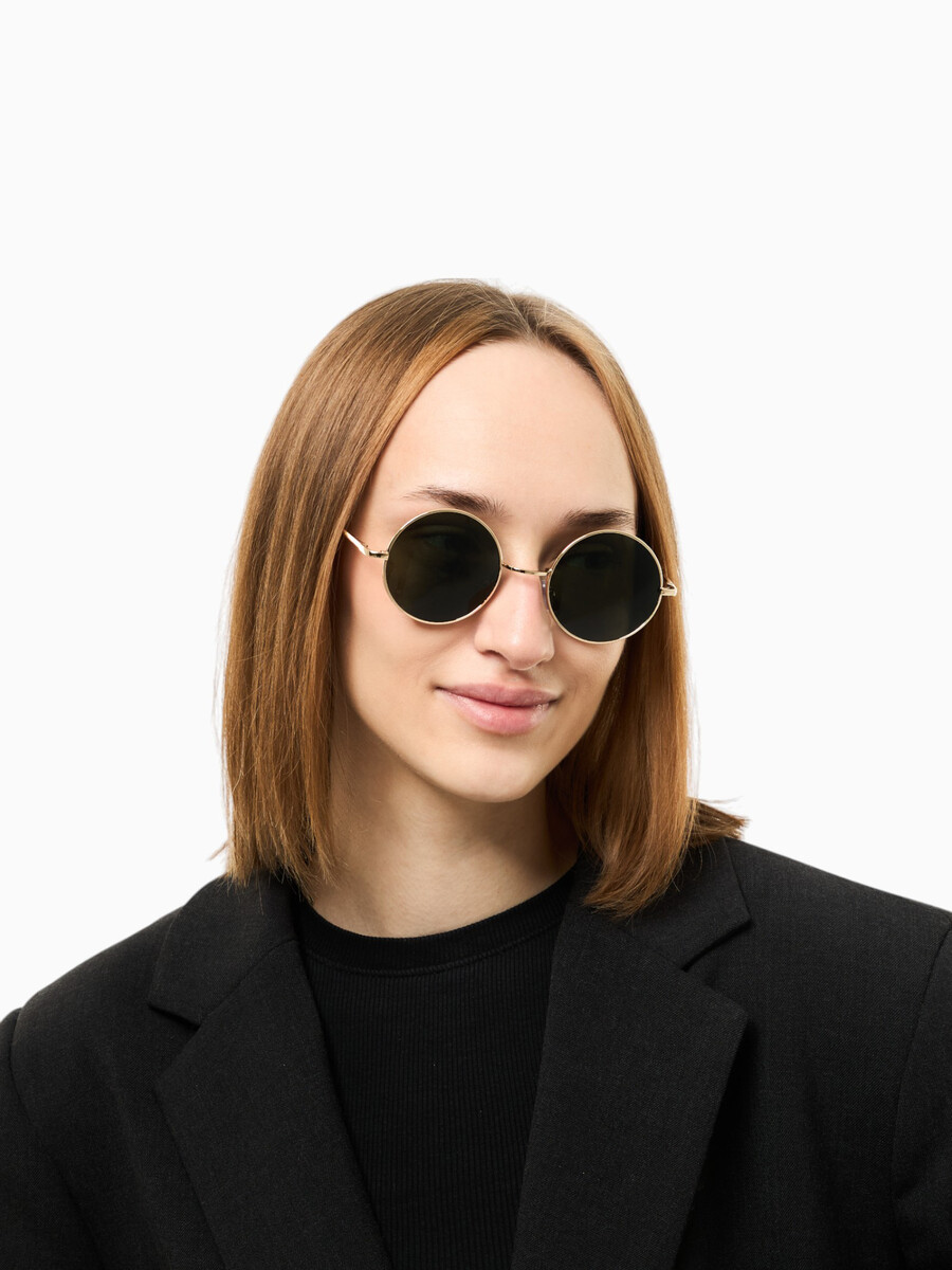 

Очки солнцезащитные onesun, uv 400, 14×13×4.6 см, линза 4.6×4.6 см, зеленые, Золотистый