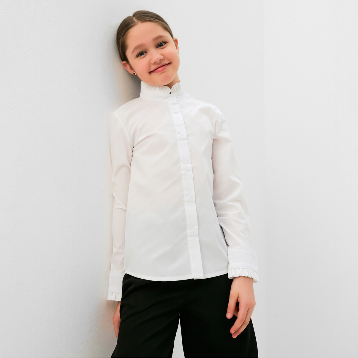 Блузка MINAKU, размер рост 122 см, цвет белый 01148507 - фото 3
