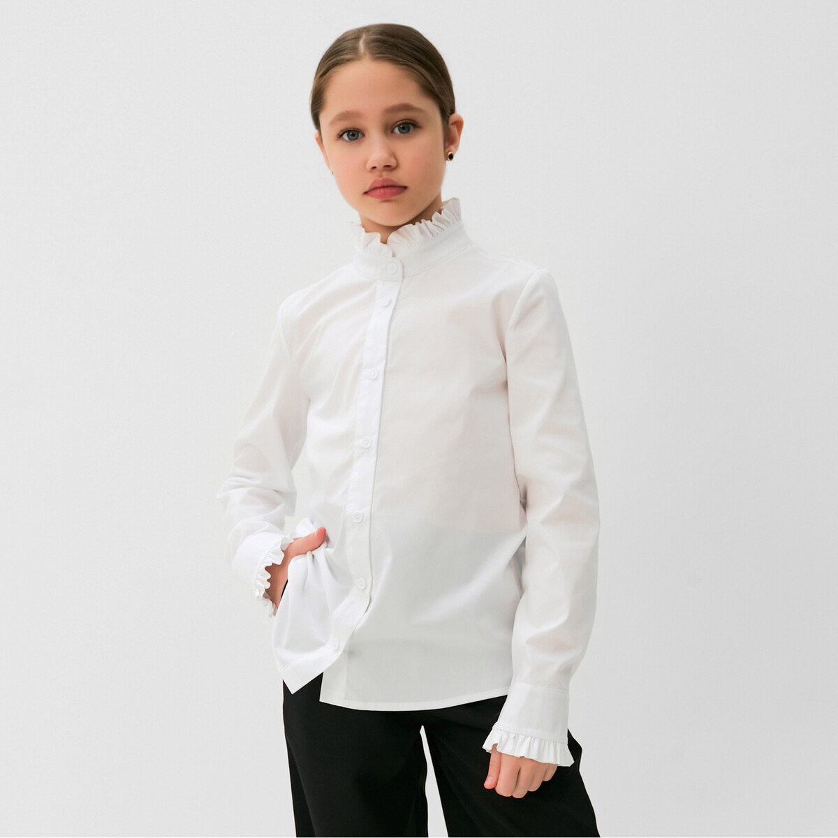 Блузка MINAKU, размер рост 122 см, цвет белый 01148507 - фото 1