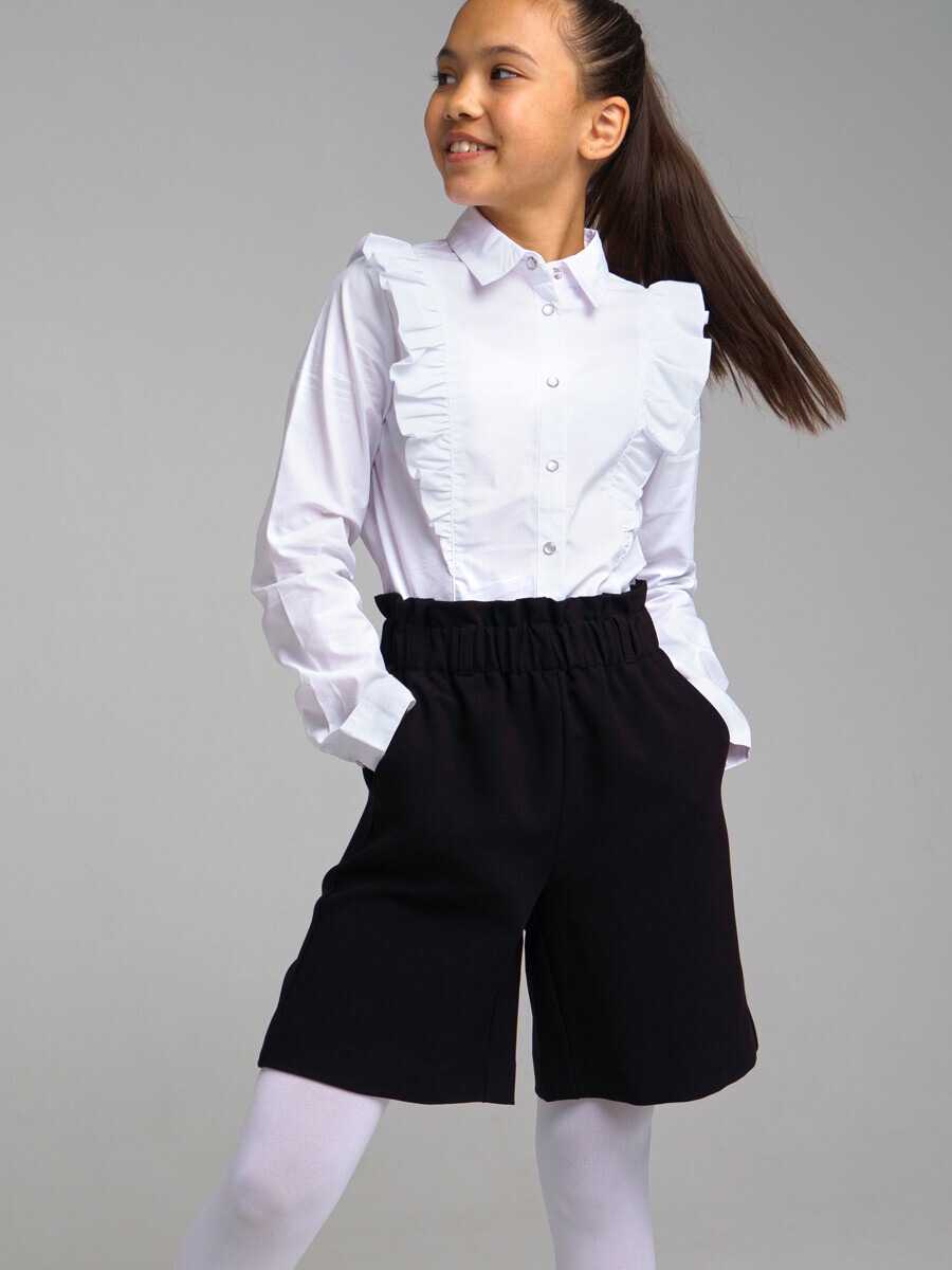 Блузка блузка текстильная для девочек playtoday белый 134