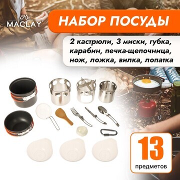 Набор туристической посуды maclay: 2 кас