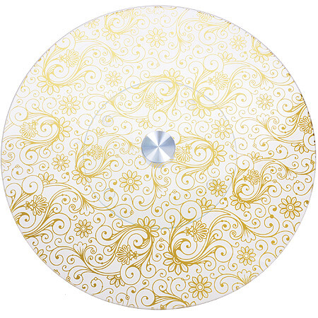 

Тортовница 32 см вращающаяся, Белый;золотистый