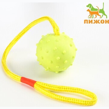 Игрушка мяч на веревке, 6 см, салатовая