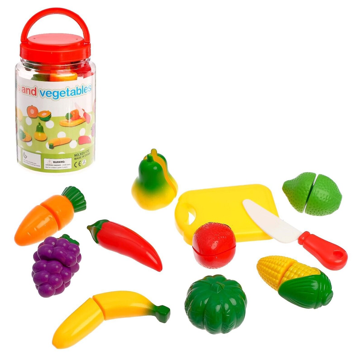 Игровой набор Battat овощи и фрукты на липучках