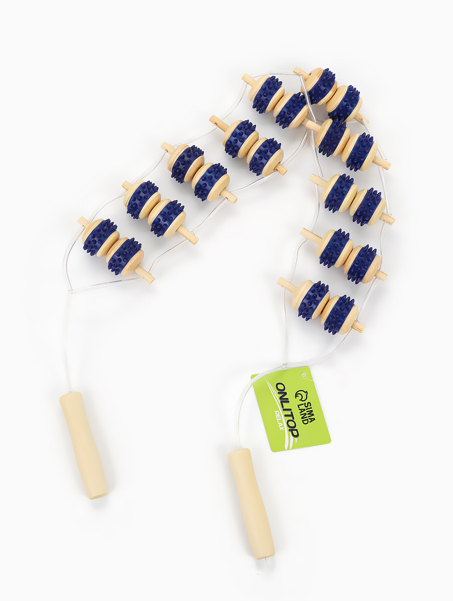 

Массажер-лента для спины, 10 звеньев, деревянный, с шипами, 86×7.5×3 см, Бежевый