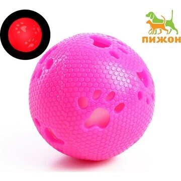 Мячик с лапками светящийся, 7 см, розовы