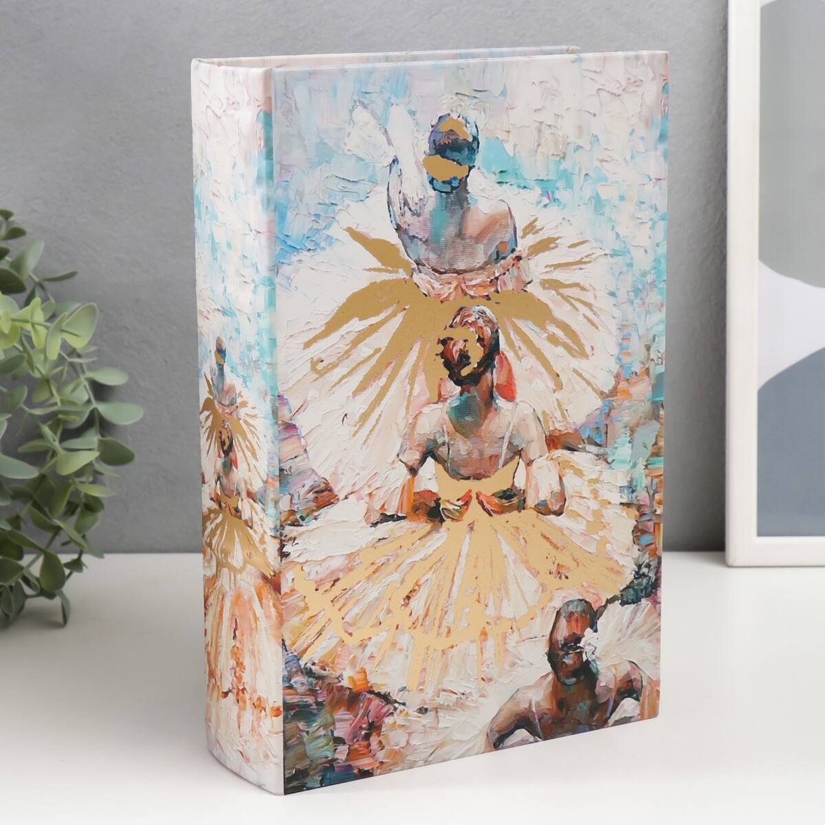 

Сейф-книга дерево кожзам, Голубой;золотистый