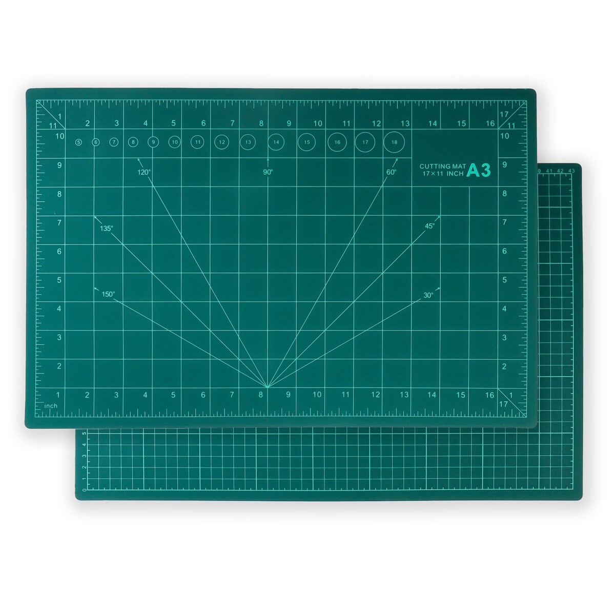 Мат для резки, трехслойный, 45 × 30 см, а3, цвет зеленый
