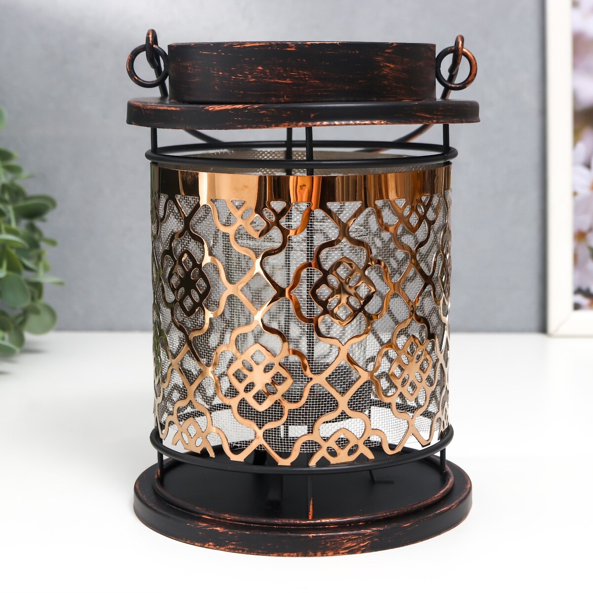 

Подсвечник металл, стекло на 1 свечу, Черный