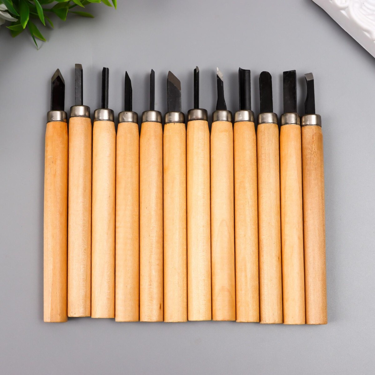 Набор ножей с деревянной ручкой 12 шт 20х17 см набор спонжей на деревянной ручке 4 шт 10 см