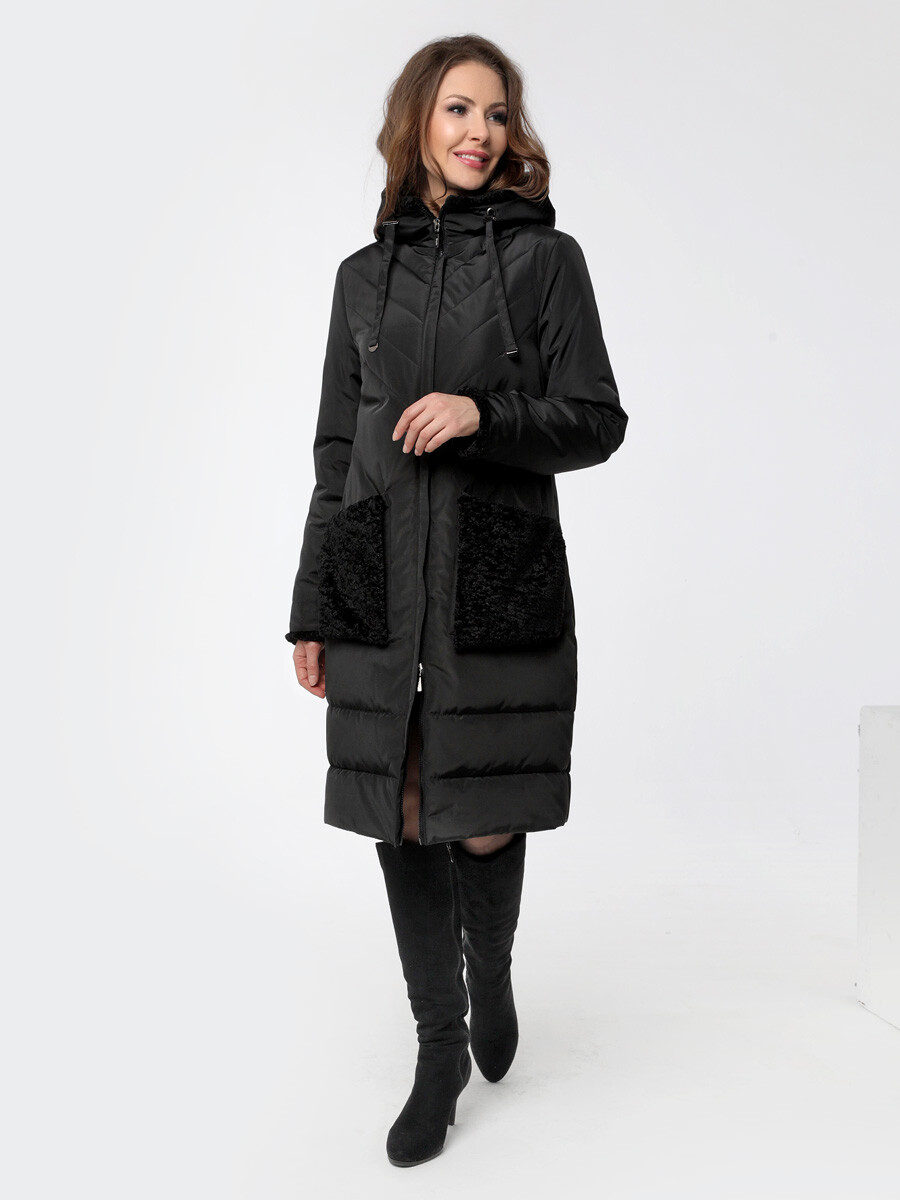 Пальто DizzyWay, размер 48, цвет черный 01176835 однобортное - фото 3