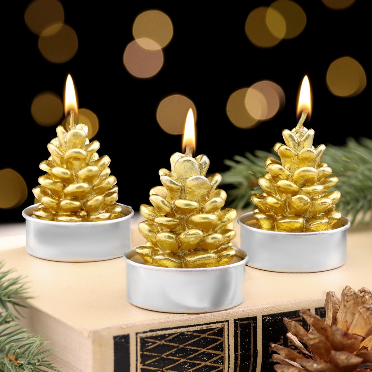 Набор свечи новогодние набор для творчества фантазёр josephin гелевые свечи набор 3