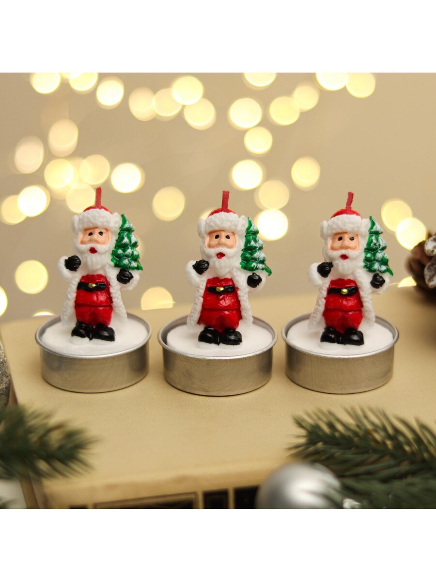 

Набор свечей новогодних, Разноцветный