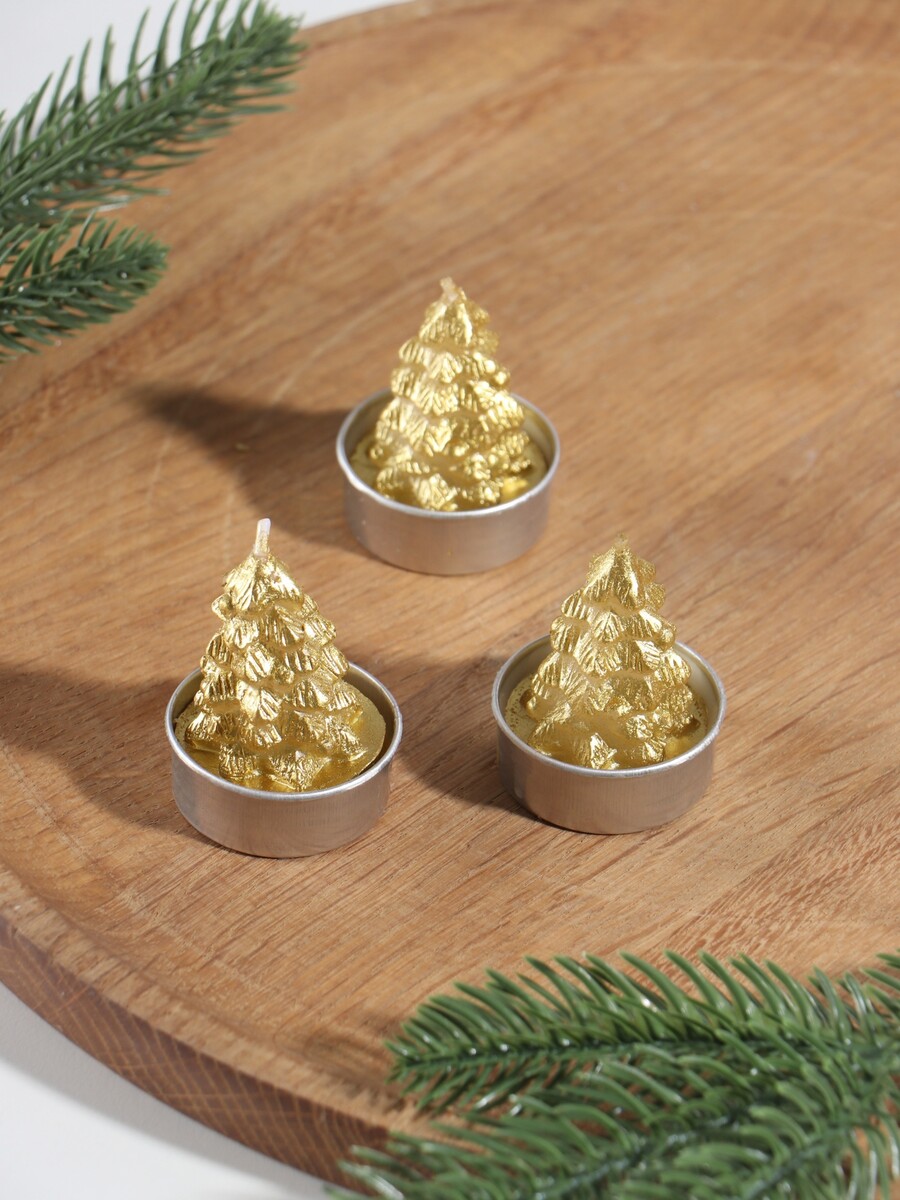 

Набор свечей новогодних, Золотистый