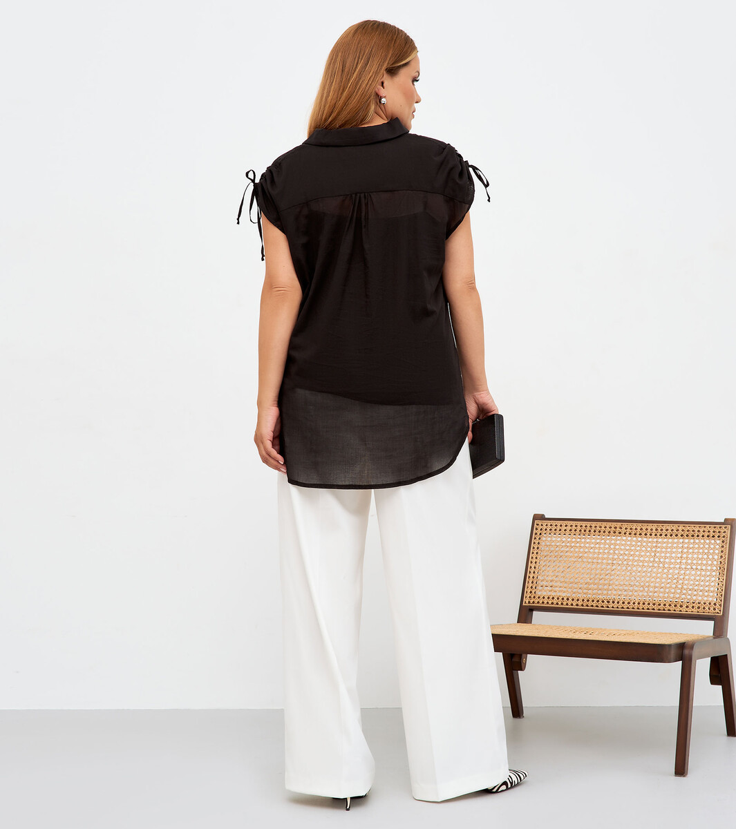 Комплект женский (туника, блузка) PANDA, размер 48, цвет черный 01182633 - фото 3