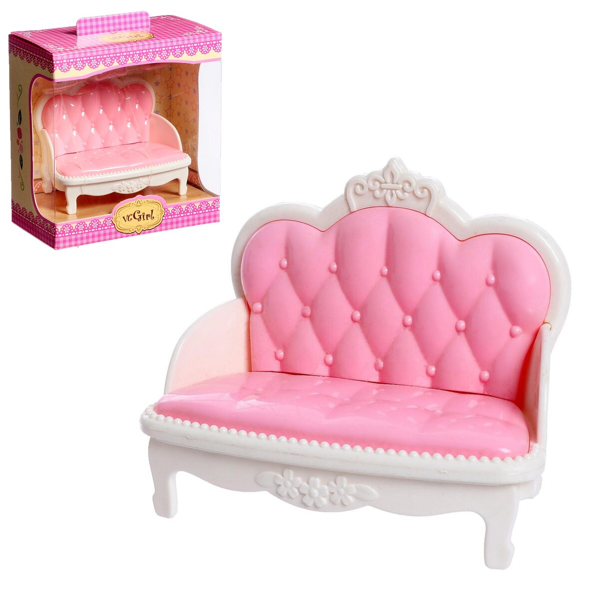 Набор мебели для кукол одежда для кукол junfa toys платье с поясом в наборе с короной от 1 года 30x20x3 см