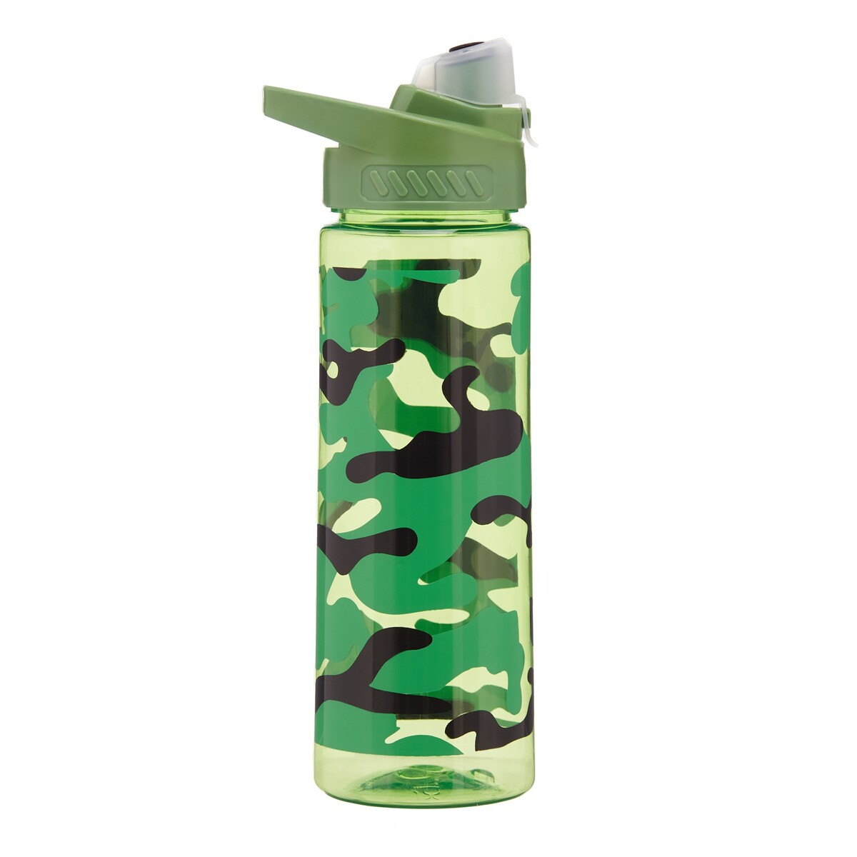 фото Бутылка для воды, 700 мл, 8 х 24.5 см, зеленый камуфляж no brand