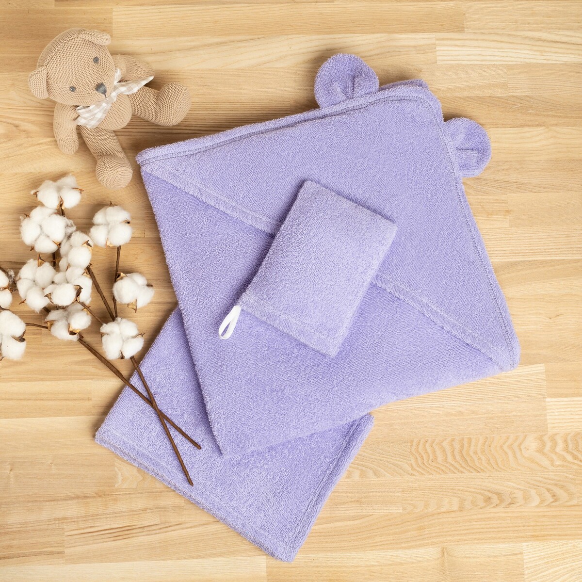 Набор для полотенце уголок рукавица м7 полотенце уголок махра 120 75 см зеленый